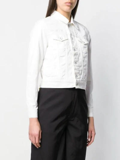 Off-white Cropped Denim Jacket In White