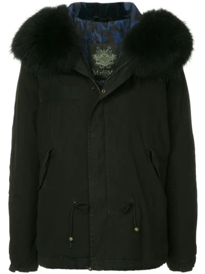 Shop Mr & Mrs Italy Fur Hood Parka In Black