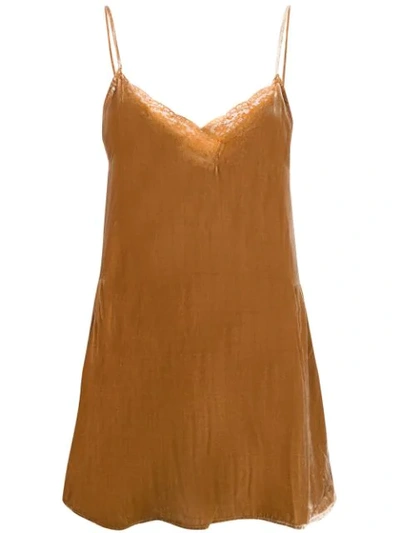 Shop Mes Demoiselles Long Camisole Top In Brown