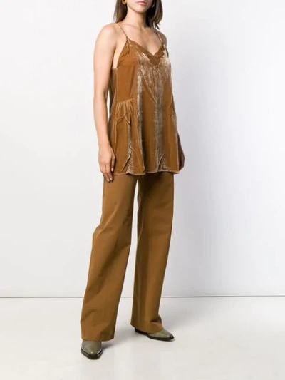 Shop Mes Demoiselles Long Camisole Top In Brown