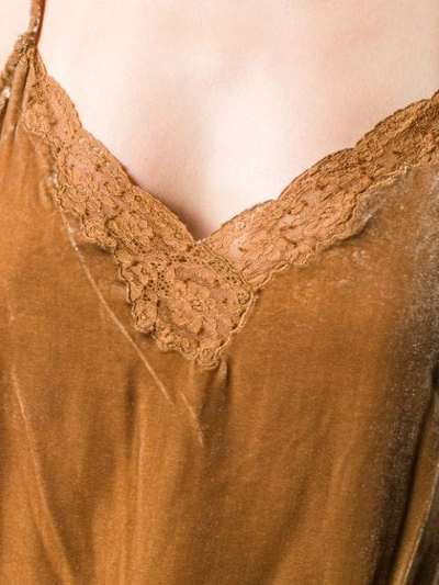 Shop Mes Demoiselles Long Camisole Top In Brown