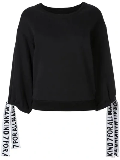 Shop 7 For All Mankind Wide Sleeved Sweatshirt In Black