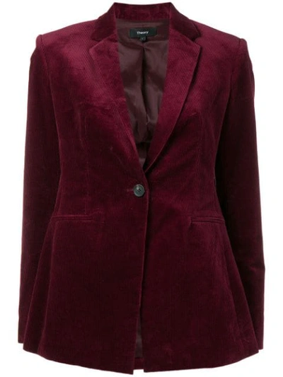 Shop Theory Classic Velvet Blazer In Red