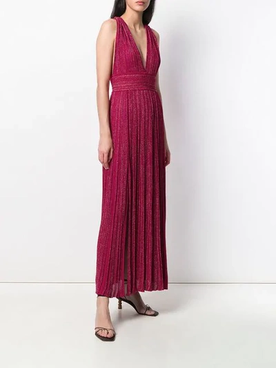 ANTONINO VALENTI PLUNGING MAXI DRESS - 粉色