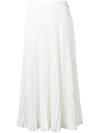 Shop Msgm Accordion Skirt In White