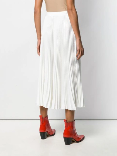 Shop Msgm Accordion Skirt In White