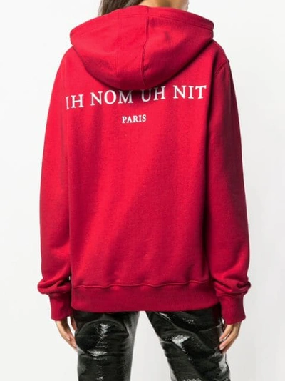 Shop Ih Nom Uh Nit Face Printed Hoodie In Red