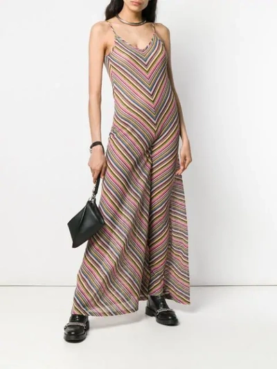 Shop Y/project Gathered Leg Striped Dress In Pink