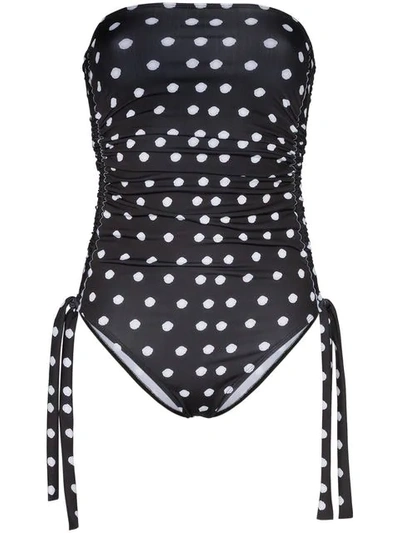 Shop Beth Richards Venice Polkadot Print Swimsuit In Black