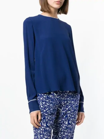 Shop Marni Crew Neck Top In Blue