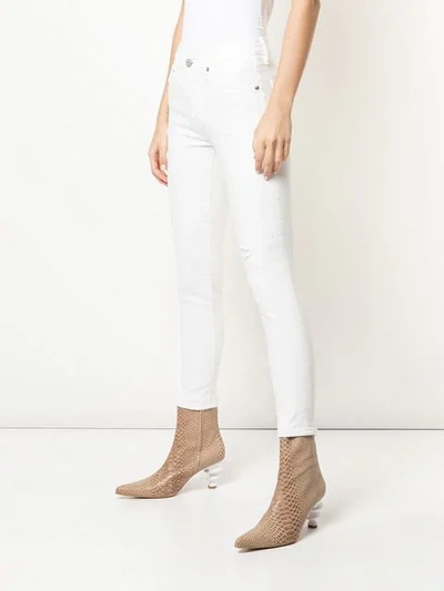 Shop Moussy Vintage Mid-rise Skinny Jeans In White
