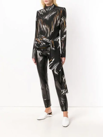 Shop Givenchy Abstract Print Blouse In Black