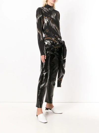 Shop Givenchy Abstract Print Blouse In Black