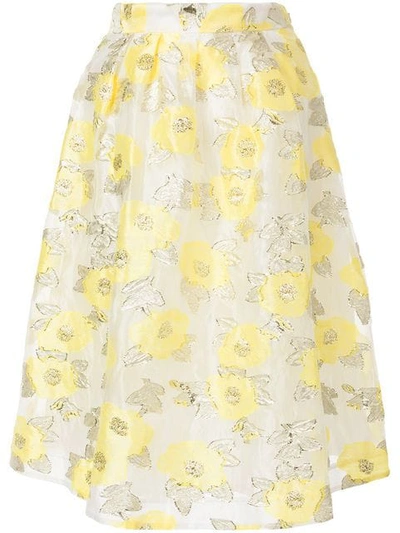 Shop Baum Und Pferdgarten Floral Embroidered Skirt In White