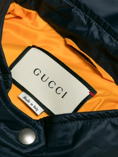 Shop Gucci Embellished Colour Block Jacket In Yellow
