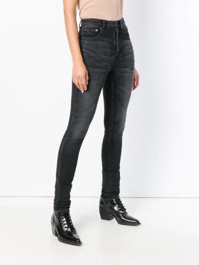 Shop Saint Laurent High Rise Skinny Jeans In Black