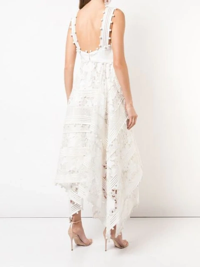 Shop Zimmermann Asymmetric Hem V-neck Dress In Ivory