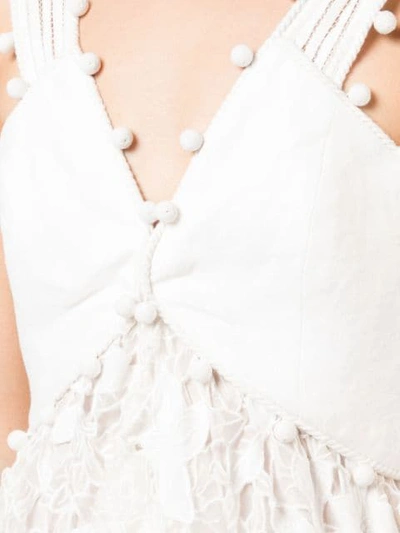 Shop Zimmermann Asymmetric Hem V-neck Dress In Ivory