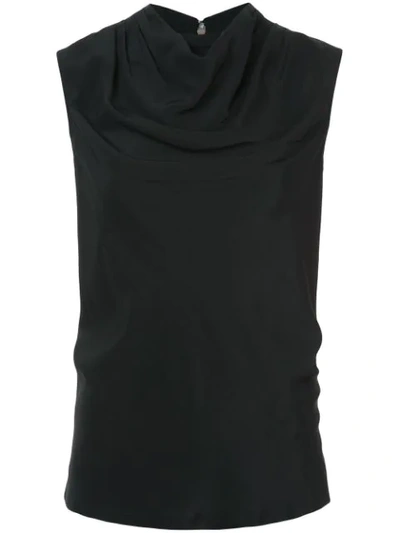 Shop Rick Owens Draped Neck Tank Top In Black