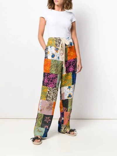 Shop Loewe Patchwork Print Trousers In Multicolor