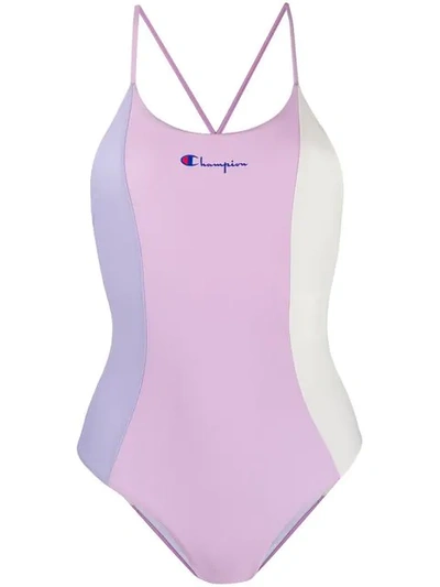 Shop Champion Colour-block Swimsuit - Pink
