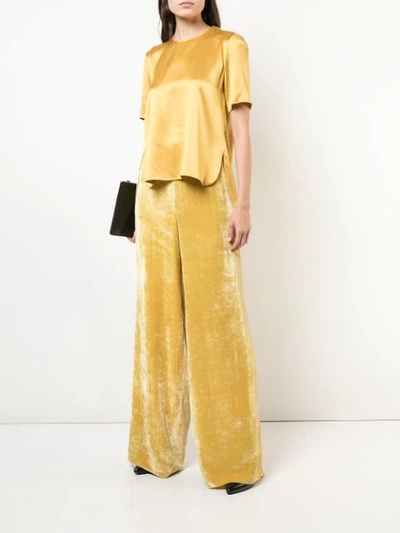 Shop Adam Lippes Satin Tee In Yellow