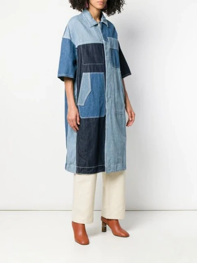 Shop Marni Long Shirt Jacket In Blue