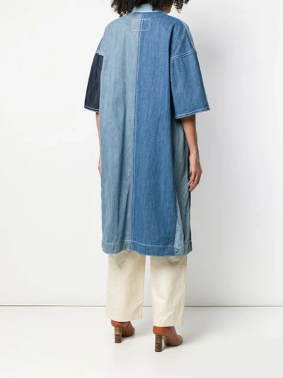 Shop Marni Long Shirt Jacket In Blue