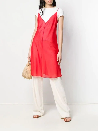 Shop Antonelli Spaghetti Strap Tunic Top In Red