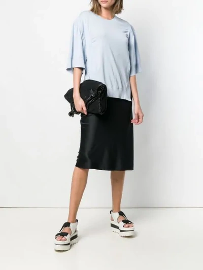 Shop Stella Mccartney Short Sleeve Knitted Top In Blue