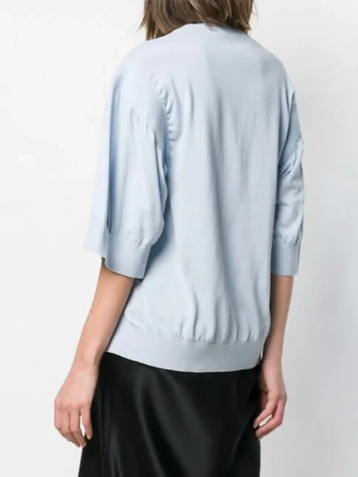 Shop Stella Mccartney Short Sleeve Knitted Top In Blue