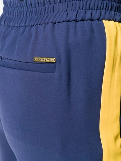Shop Michael Michael Kors Yellow Striped Track Pants In Blue