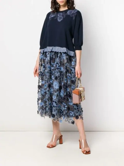 Shop Antonio Marras Flared Midi Dress In Blue