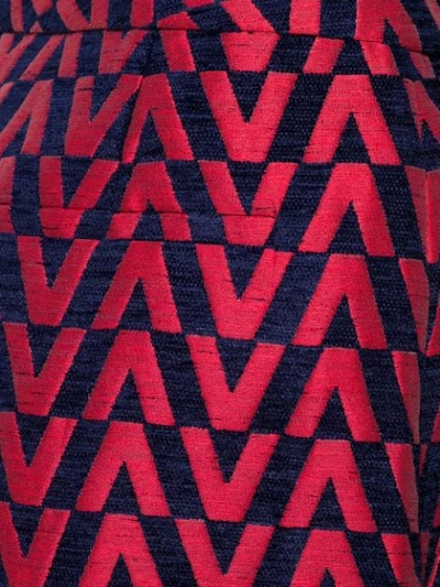 Shop Valentino Logo Brocade Shorts - Red