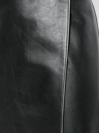 Shop Prada Calf Leather Skirt In F0002