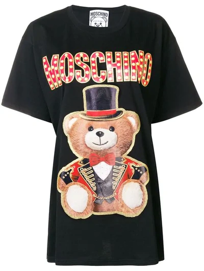 Shop Moschino Oversized Bear T In Black