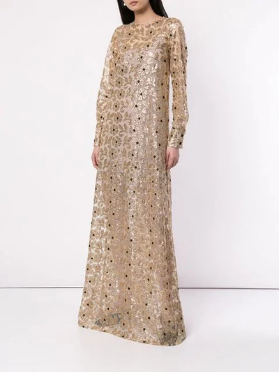 Shop Macgraw Soiree Dress In Gold