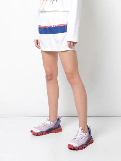 Shop Adam Selman Sport Logo Stripe Track Shorts In White