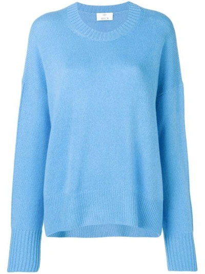 Shop Allude Round Neck Jumper In Blue