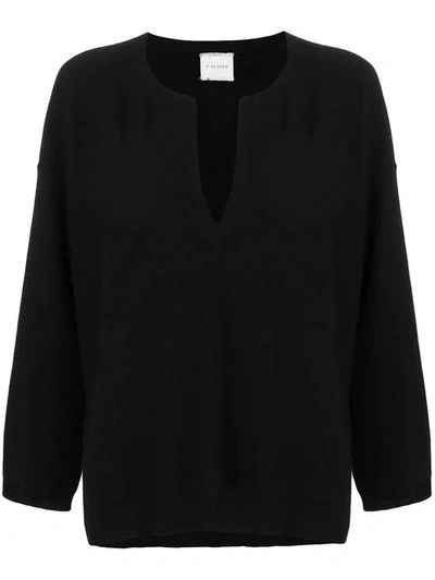 Shop Fine Edge V-neck Sweater In Black