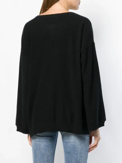 Shop Fine Edge V-neck Sweater In Black