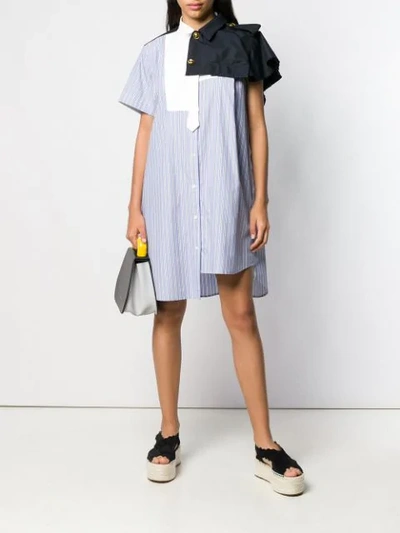 Shop Sacai Striped Dress - Blue