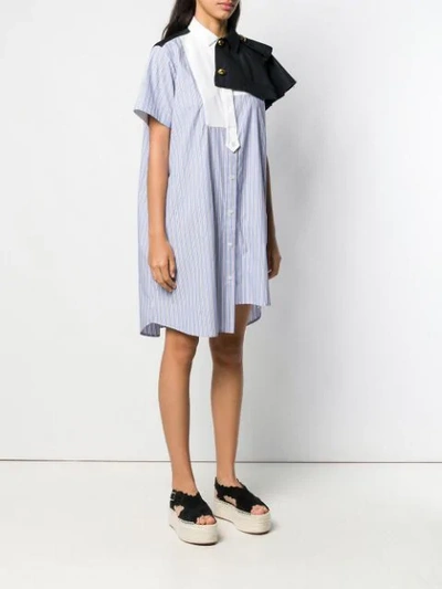 Shop Sacai Striped Dress - Blue