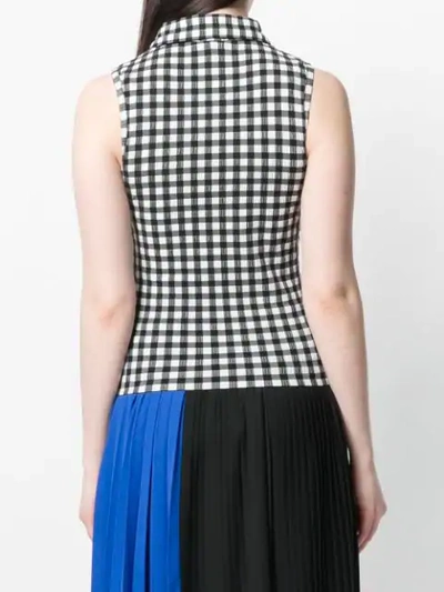 Shop Kenzo Gingham Sleeveless Top In Black