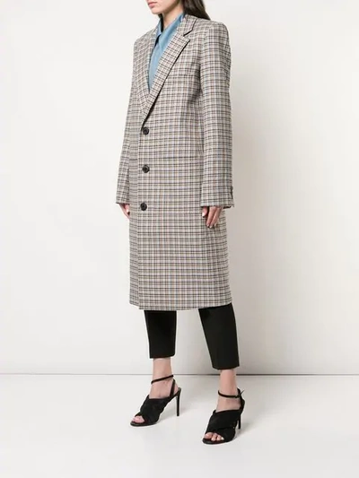 Shop Tibi Zio Plaid Coat In Multicolour