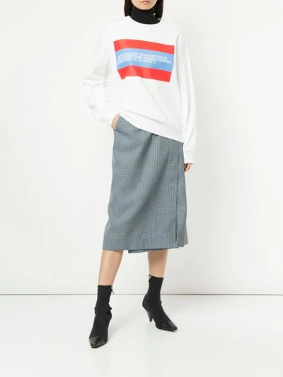 Shop Calvin Klein 205w39nyc Plaid Skirt In Grey