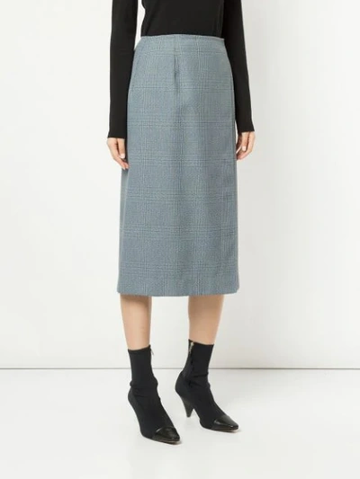 Shop Calvin Klein 205w39nyc Plaid Skirt In Grey