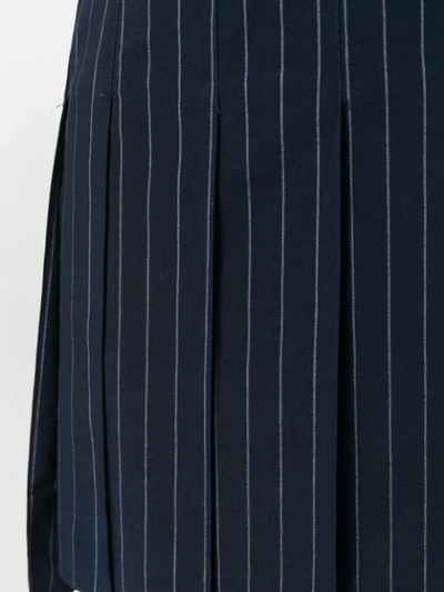 Shop Thom Browne Chalk Stripe Pleated Mini Skirt In Blue