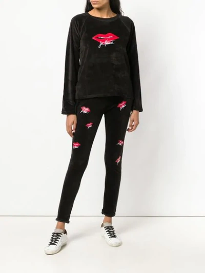 Shop Quantum Courage Je T'aime Lips Sweater In Black