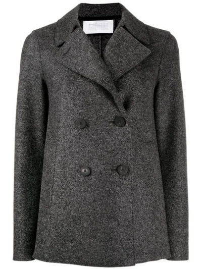 HARRIS WHARF LONDON DOUBLE BREASTED PEACOAT - 灰色